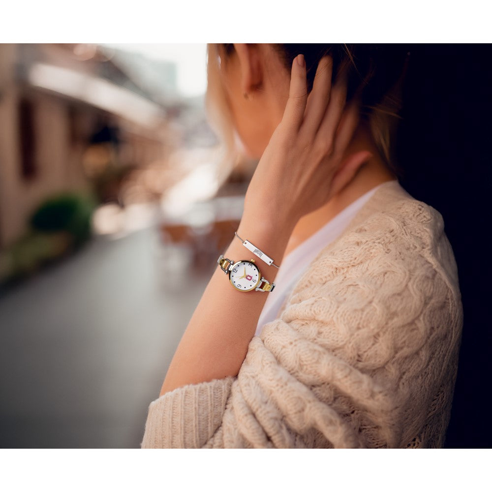 LogoArt Ohio State University Elegant Ladies Two-tone Quartz Bracelet Watch