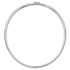 14k White Gold Polished 4mm Standard Weight Domed Omega Necklace