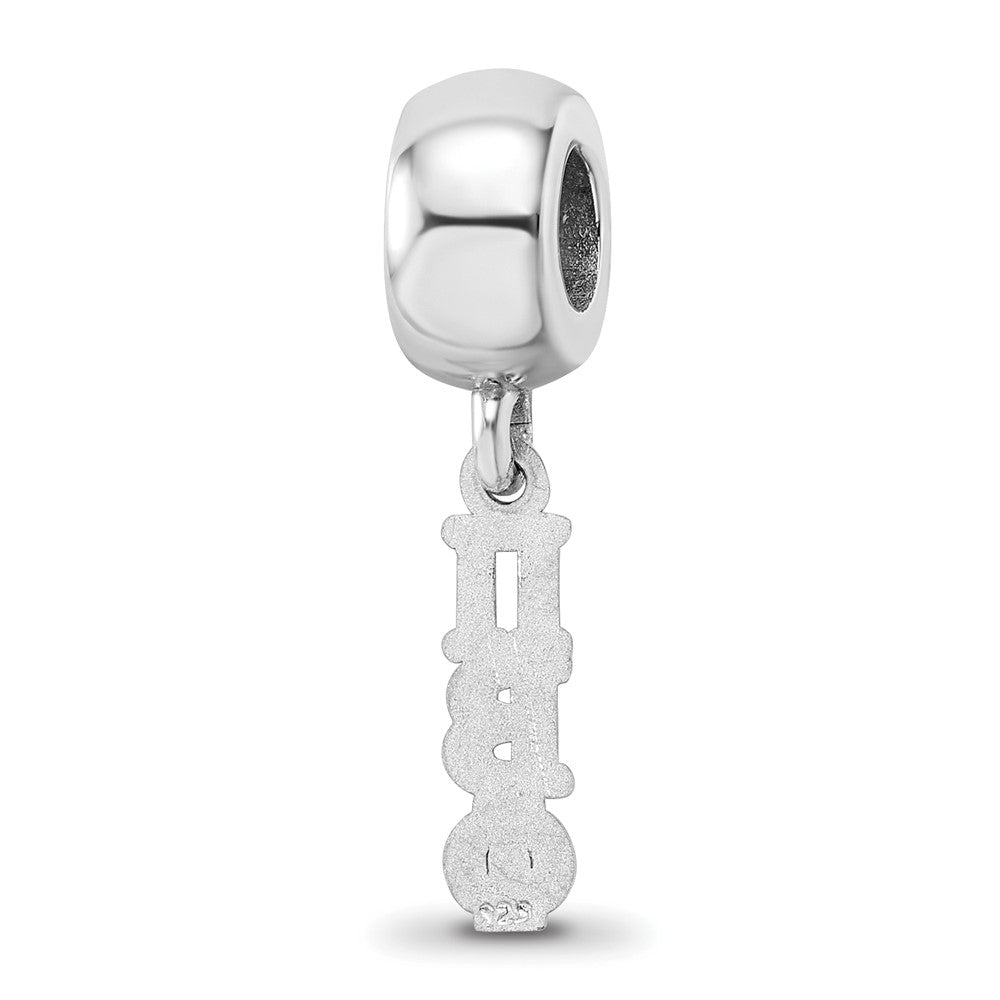 Sterling Silver Rh-plated LogoArt Pi Beta Phi Vertical Letters on Bead
