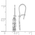Sterling Silver Polished Pi Beta Phi Dangle Earrings