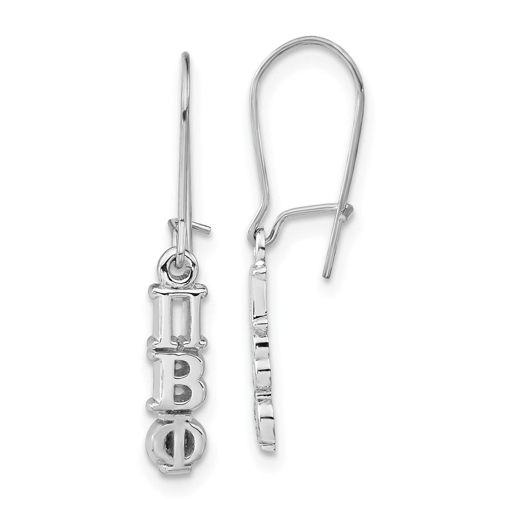Sterling Silver Polished Pi Beta Phi Dangle Earrings