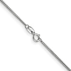 14K White Gold 1.4mm Curb with Spring Ring Clasp Pendant Chain