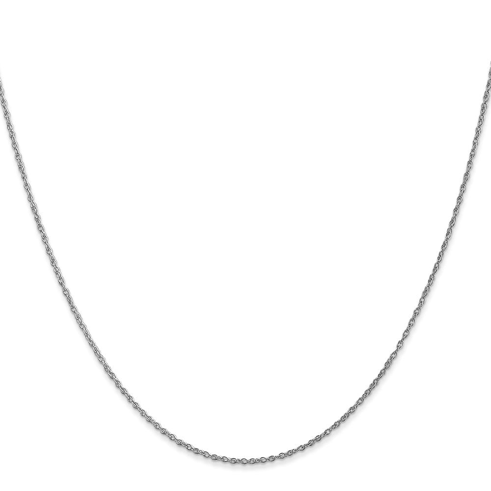 14K White Gold .8mm Light Baby Rope with Spring Ring Clasp Chain