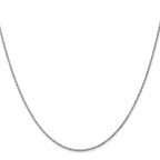 14K White Gold .8mm Light Baby Rope with Spring Ring Clasp Chain