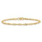 14K 2mm Singapore with Lobster Clasp Chain