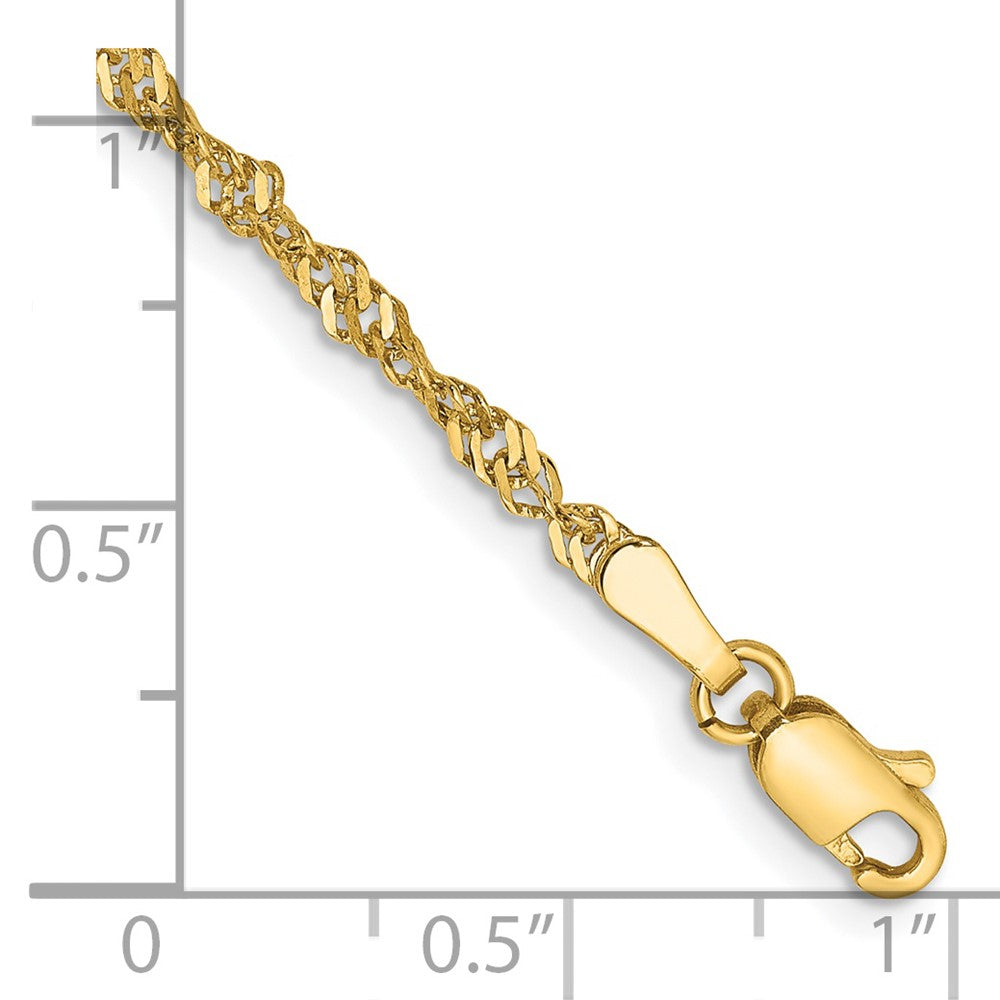 14K 2mm Singapore with Lobster Clasp Chain