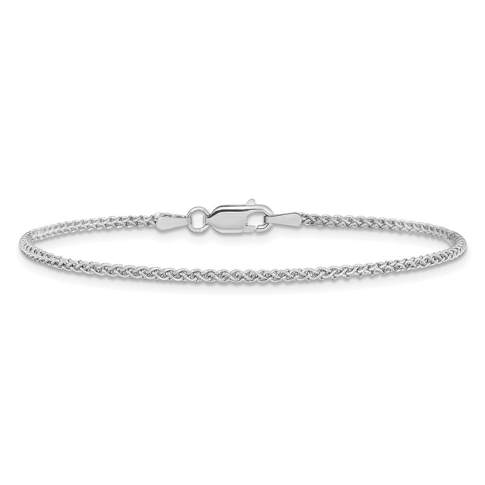 14K White Gold 1.7mm Spiga with Lobster Clasp Bracelet