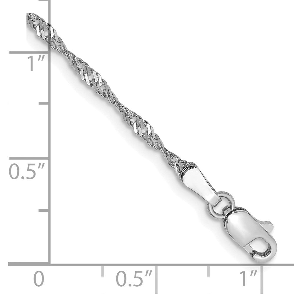 14K White Gold 1.7mm Singapore with Lobster Clasp Chain