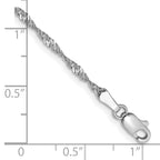 14K White Gold 1.7mm Singapore with Lobster Clasp Chain