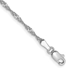 14K White Gold 1.7mm Singapore with Lobster Clasp Chain