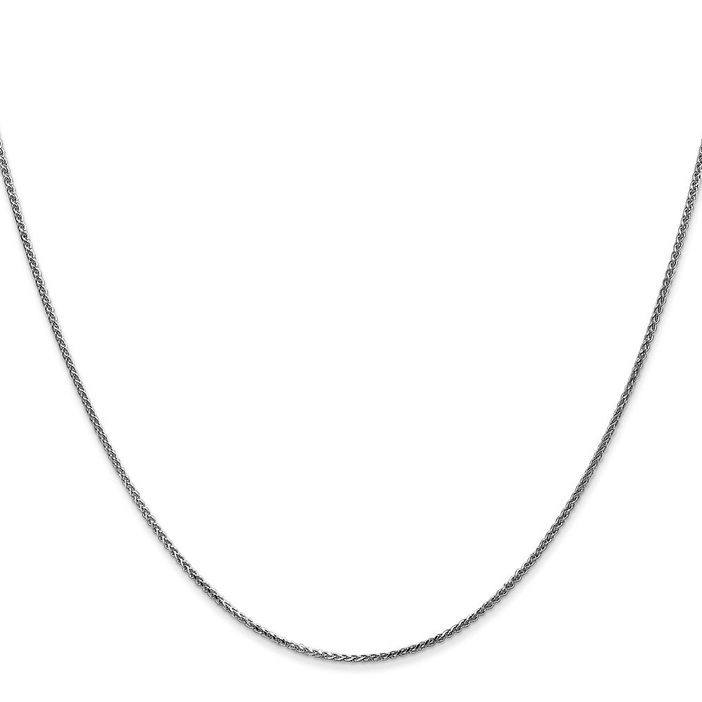14K White Gold 1.05mm Diamond-cut Spiga with Spring Ring Clasp Chain