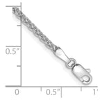 14K White Gold 2.1mm Diamond-cut Spiga with Lobster Clasp Bracelet