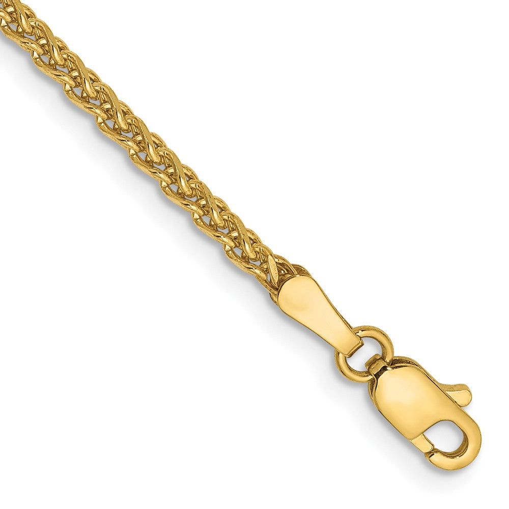 14K 2.1mm Diamond-cut Spiga with Lobster Clasp Bracelet