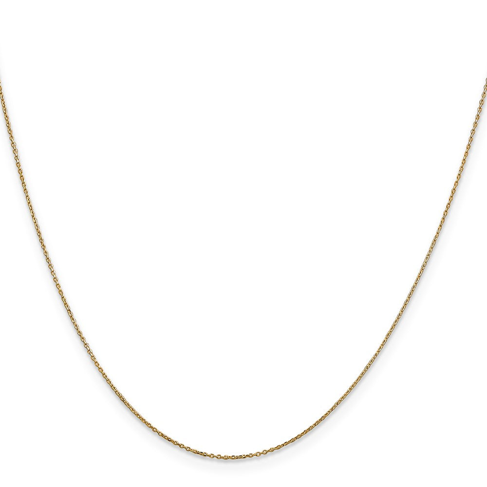 14K .6mm Diamond-cut Round Open Link Cable with Spring Ring Clasp Chain