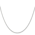 14K White Gold .75mm Cable with Spring Ring Clasp Pendant Chain