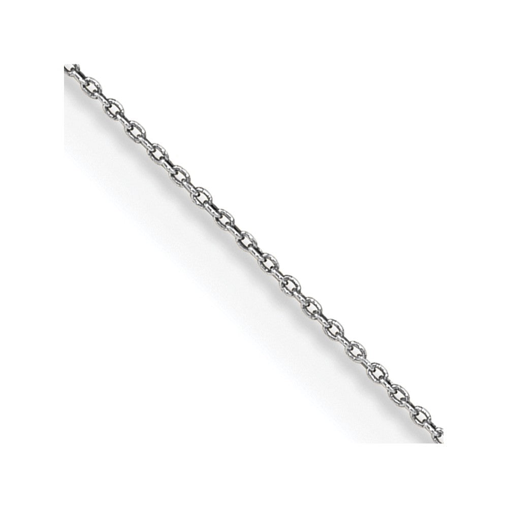 14K White Gold .75mm Cable with Spring Ring Clasp Pendant Chain