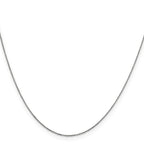14K White Gold .6mm Diamond-cut Round Open Link Cable with Spring Ring Clasp Chain