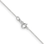 14K White Gold .6mm Diamond-cut Round Open Link Cable with Spring Ring Clasp Chain