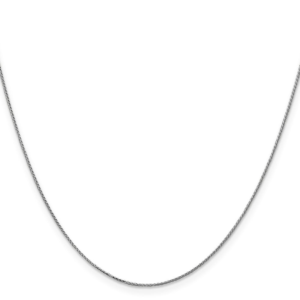 14K White Gold .85mm Diamond-cut Spiga with Spring Ring Clasp Chain