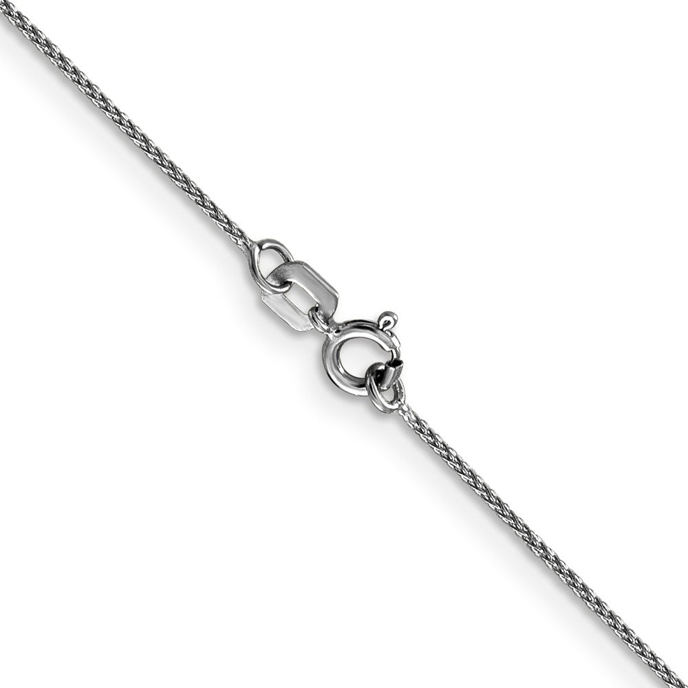 14K White Gold .85mm Diamond-cut Spiga with Spring Ring Clasp Chain
