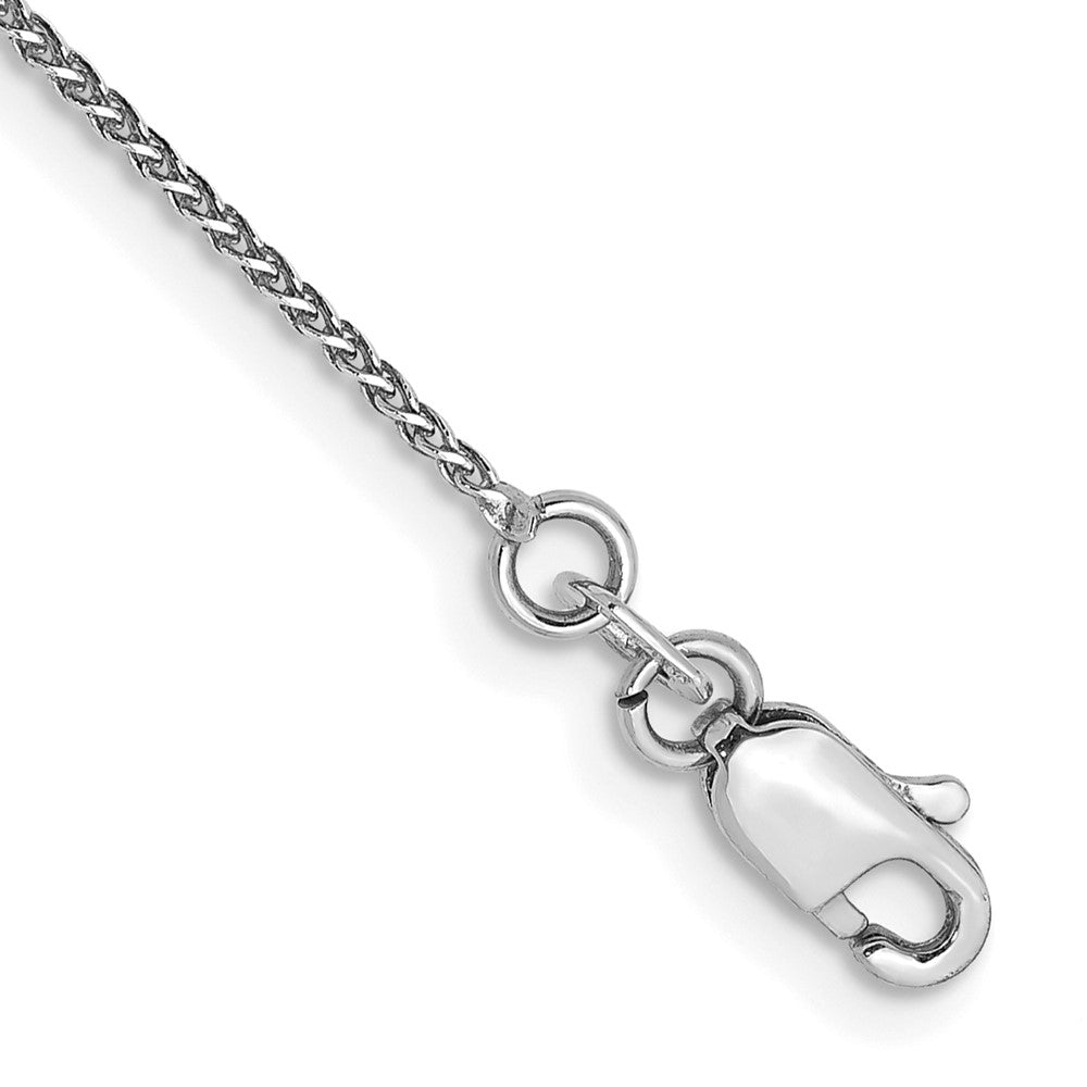 14K White Gold 1.05mm Diamond-cut Spiga with Lobster Clasp Bracelet