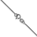 14K White Gold .85mm Spiga with Spring Ring Clasp Chain