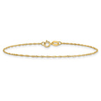 14K 1mm Singapore with Spring Ring Clasp Chain