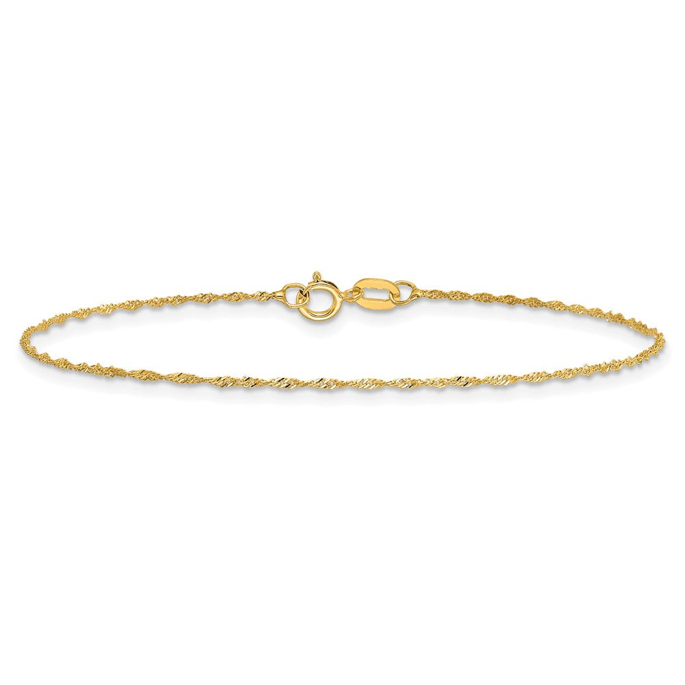 14K 1mm Singapore with Spring Ring Clasp Chain