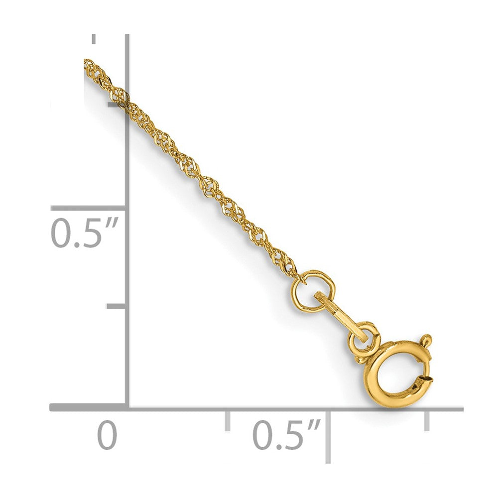 14K 1mm Singapore with Spring Ring Clasp Chain