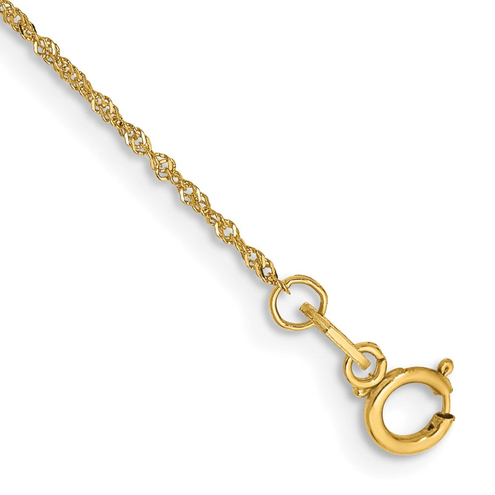 14K 1mm Singapore with Spring Ring Clasp Chain