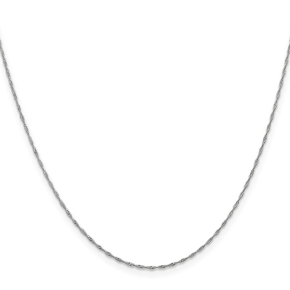 14K White Gold 1mm Singapore with Spring Ring Clasp Chain