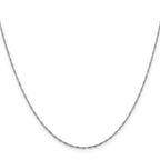 14K White Gold 1mm Singapore with Spring Ring Clasp Chain