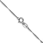 14K White Gold 1mm Singapore with Spring Ring Clasp Chain