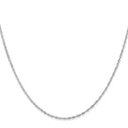 14K White Gold 1.10mm Singapore with Spring Ring Clasp Chain