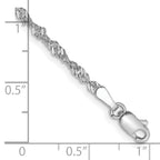 14K White Gold 2.0mm Singapore with Lobster Clasp Chain