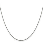 14K White Gold 1.1mm Baby Rope with Spring Ring Clasp Chain