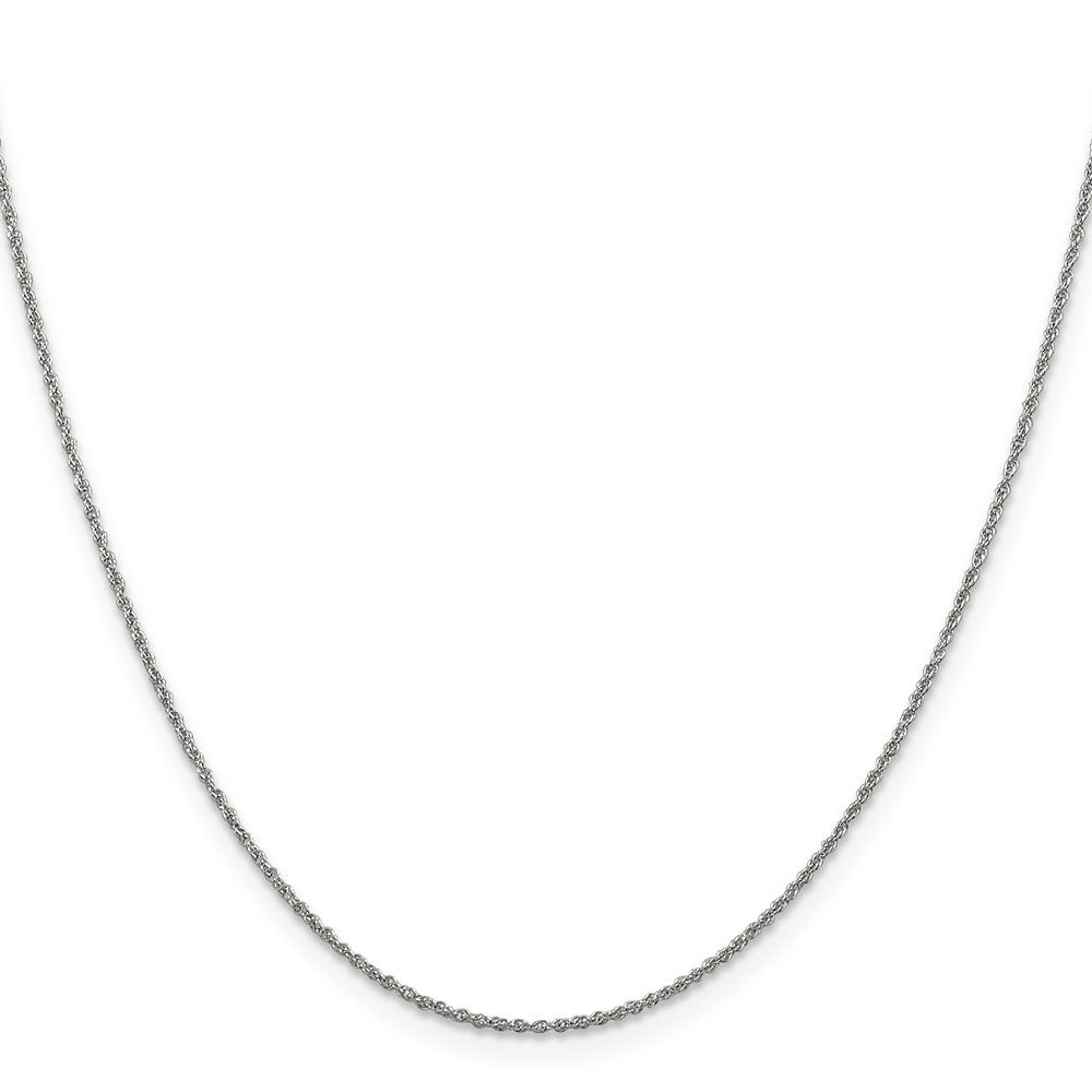 14K White Gold 1.1mm Baby Rope with Spring Ring Clasp Chain