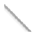 14K White Gold 1.1mm Baby Rope with Spring Ring Clasp Chain