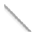 14K White Gold 1.1mm Baby Rope with Spring Ring Clasp Chain