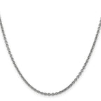 14K White Gold 2.2mm Forzantine Cable with Lobster Clasp Chain