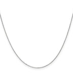 14K White Gold .8mm Diamond-cut Cable with Spring Ring Clasp Chain