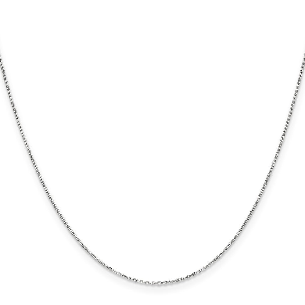 14K White Gold .8mm Diamond-cut Cable with Spring Ring Clasp Chain