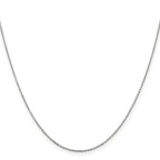 14K White Gold .8mm Diamond-cut Cable with Lobster Clasp Chain