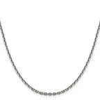14K White Gold 2.5mm Diamond-cut Cable with Lobster Clasp Chain
