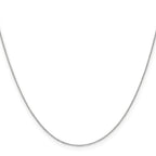14K White Gold .65mm Diamond-cut Round Open Link Cable with Lobster Clasp Chain