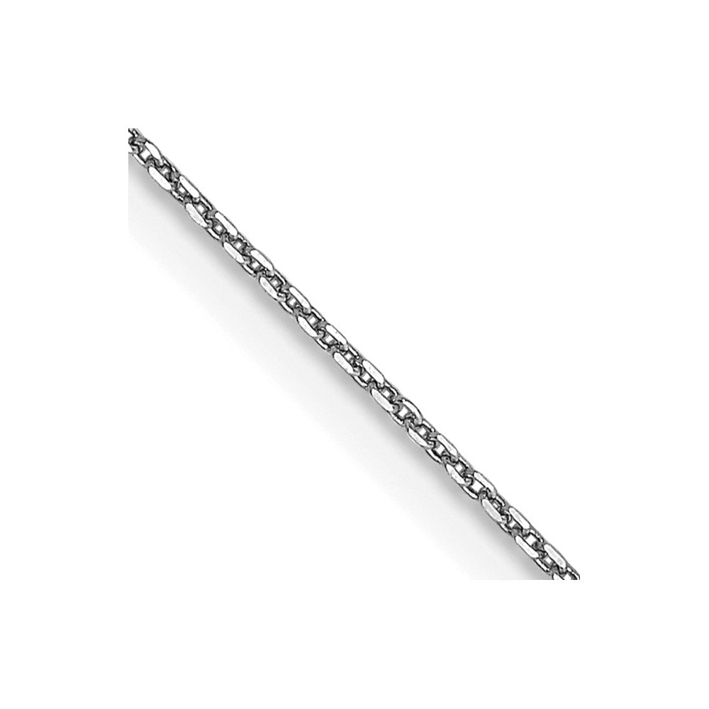 14K White Gold .65mm Diamond-cut Round Open Link Cable with Lobster Clasp Chain