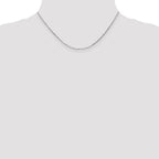 14K White Gold 1.4mm Diamond-cut Round Open Link Cable with Lobster Clasp Chain