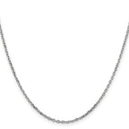 14K White Gold 1.8mm Diamond-cut Round Open Link Cable with Lobster Clasp Chain