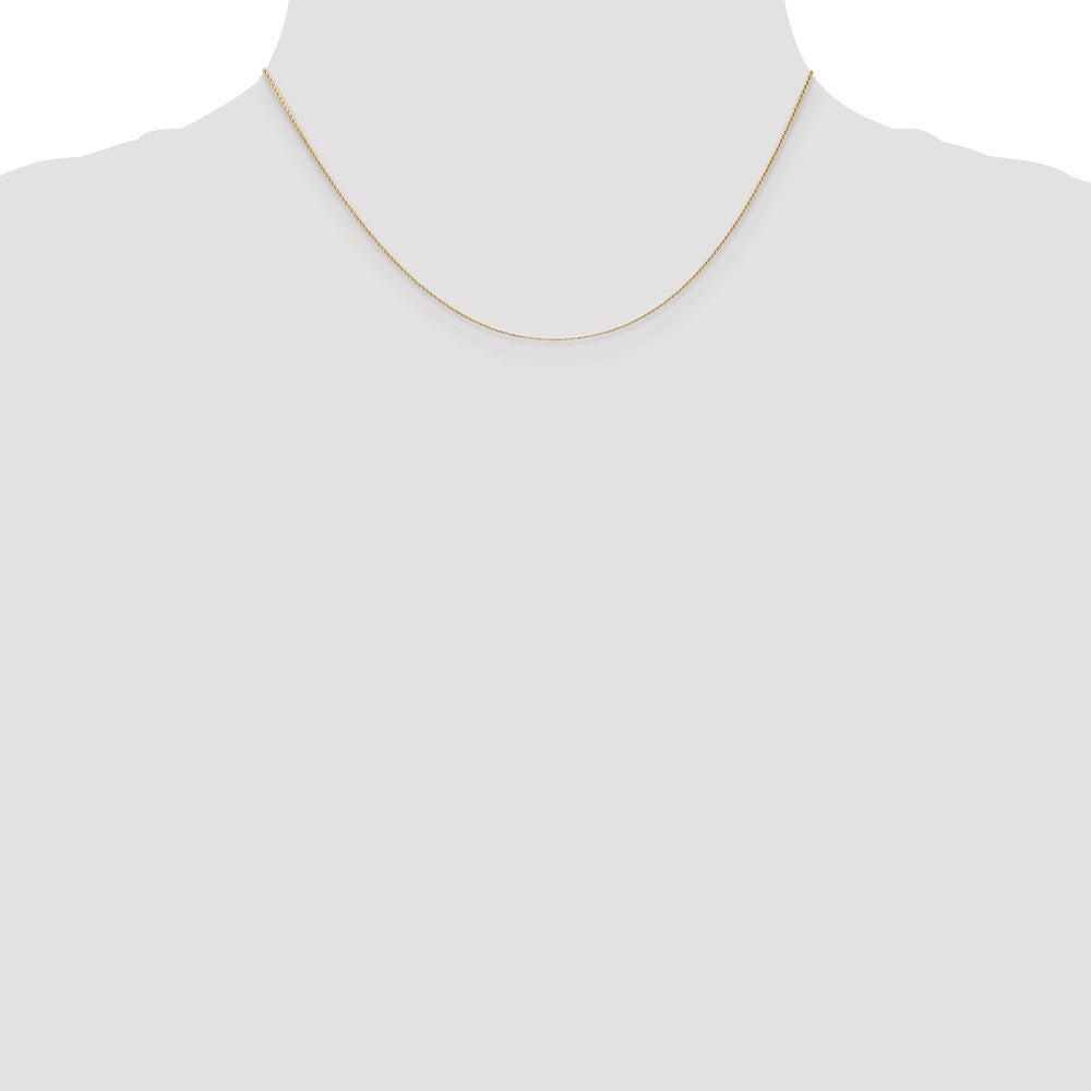 14K .65mm Diamond-cut Round Open Link Cable with Lobster Clasp Chain