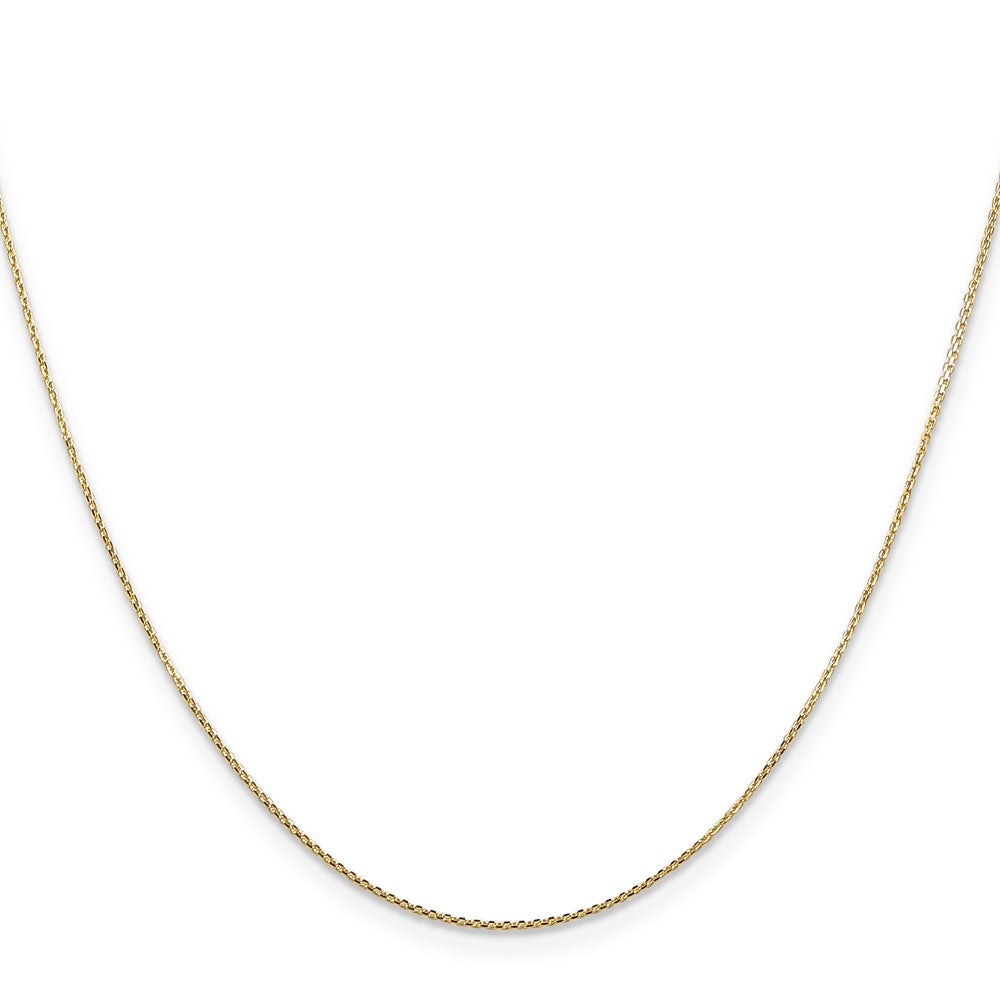 14K .8mm Diamond-cut Round Open Link Cable with Lobster Clasp Chain